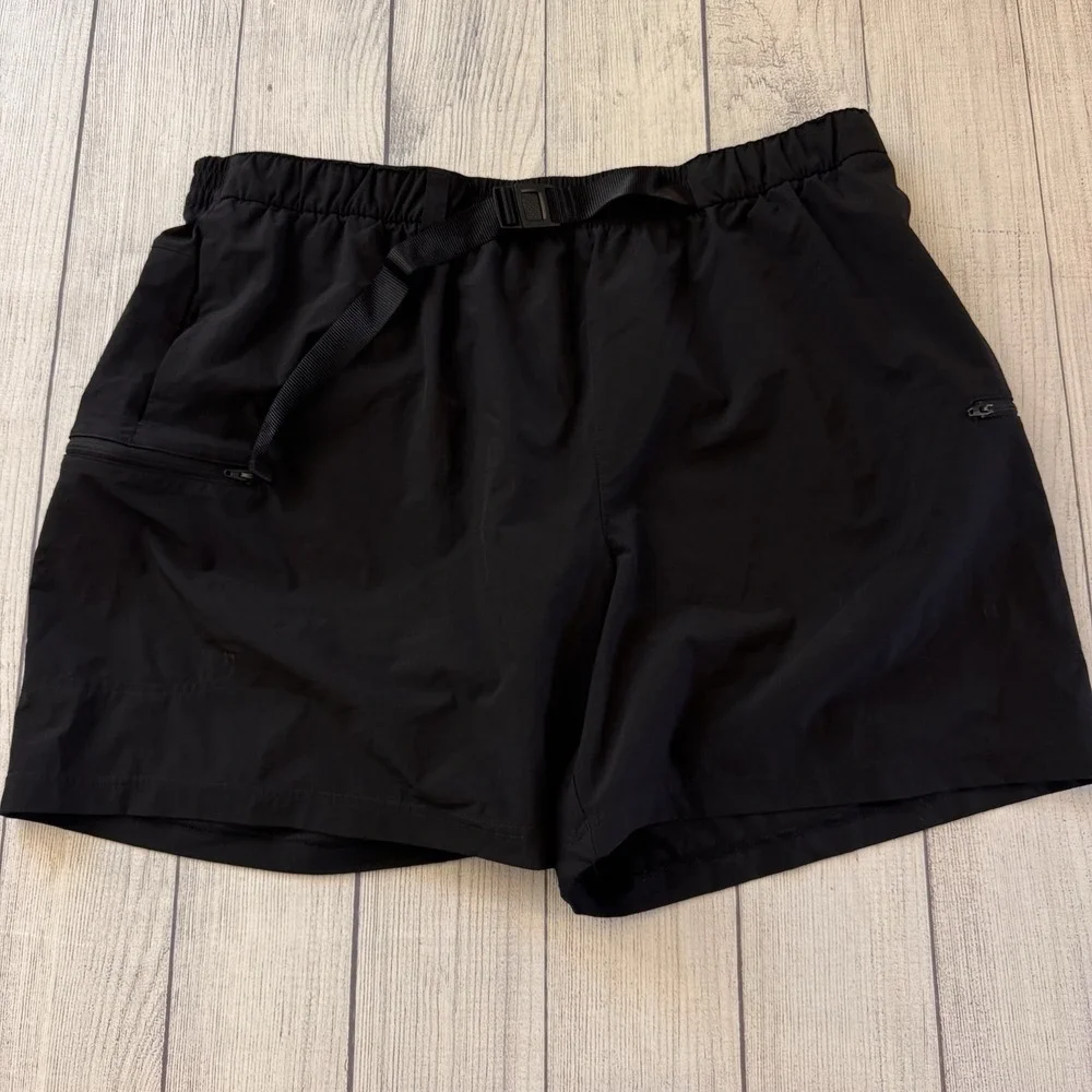 Adidas Black Hiking Trail Shorts Belted Zip Pocket Men's 2XL Lightweight